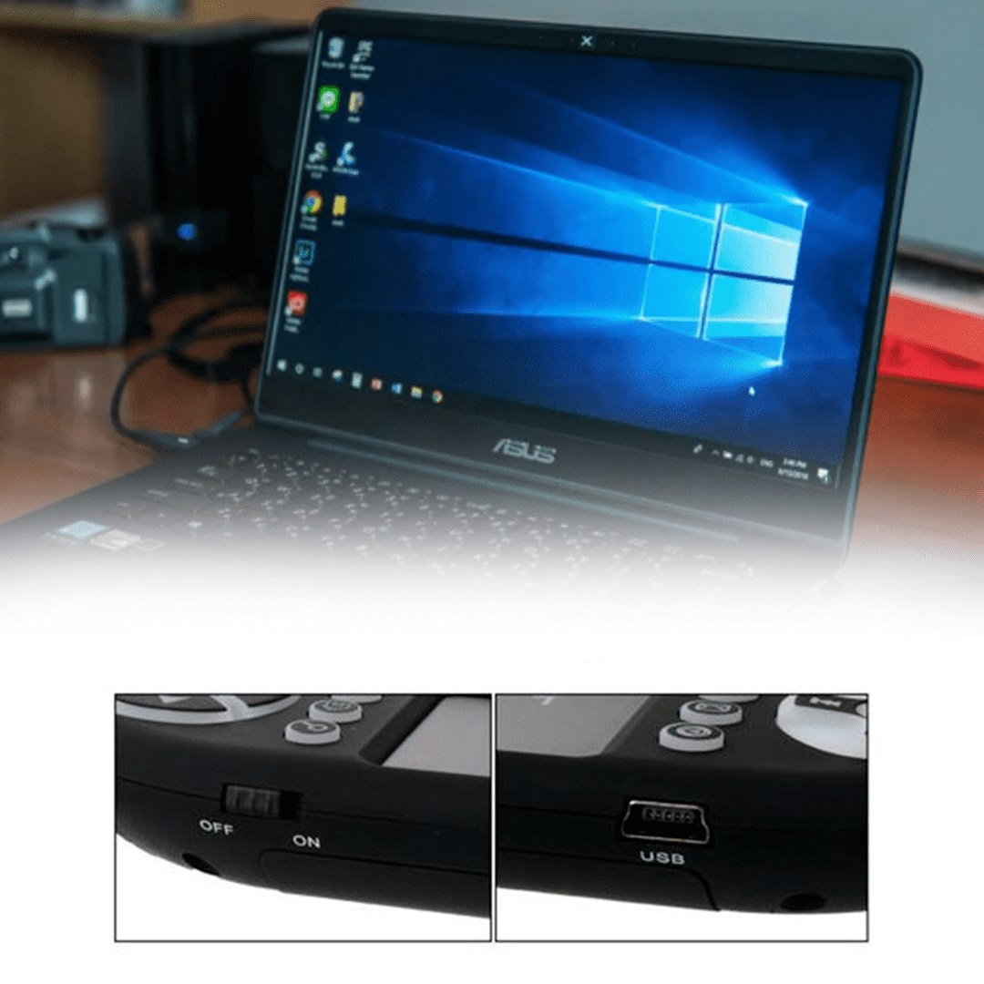 Mini Keyboard collegata a notebook e ricarica USB