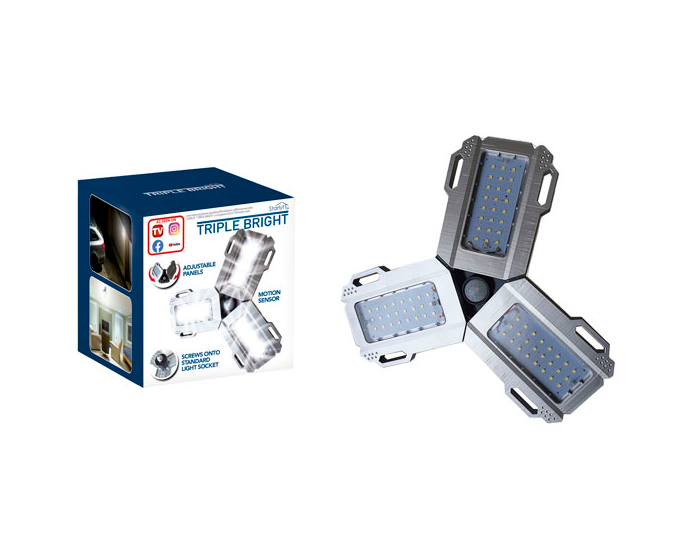 Starlyf Triple Bright | La lampada focale con 3 pannelli a led, 72 luci led ad alta intensit&agrave; e sensore di movimento